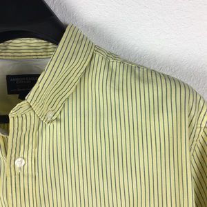 American Eagle pinstripe yellow dress shirt XL